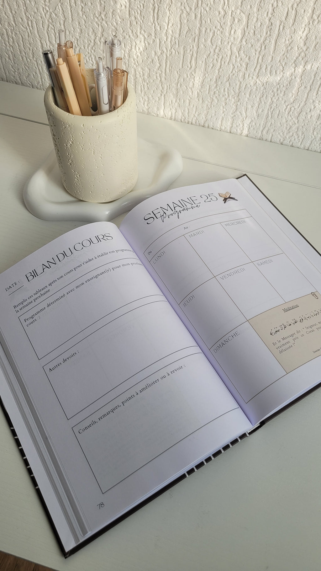 Livret semainier "Mon programme Coran" premium
