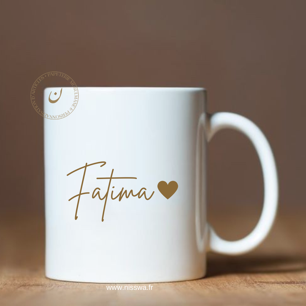 Mug personnalisé - petit coeur or ou noir